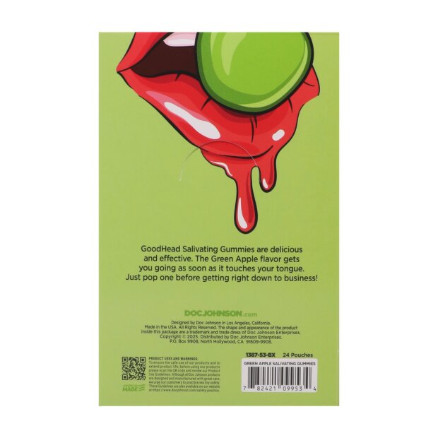 Doc Johnson Salivating Gummies Grüner Apfel 24 Packungen a 12 g