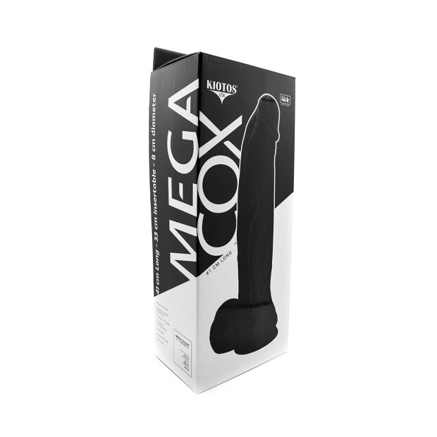 Kiotos Cox MEGA Realistischer Dildo mit Saugnapf Schwarz 41 cm