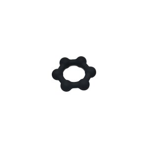 Kiotos Silicone Cock Ring with 6 Steel Balls M Black 3.8 cm