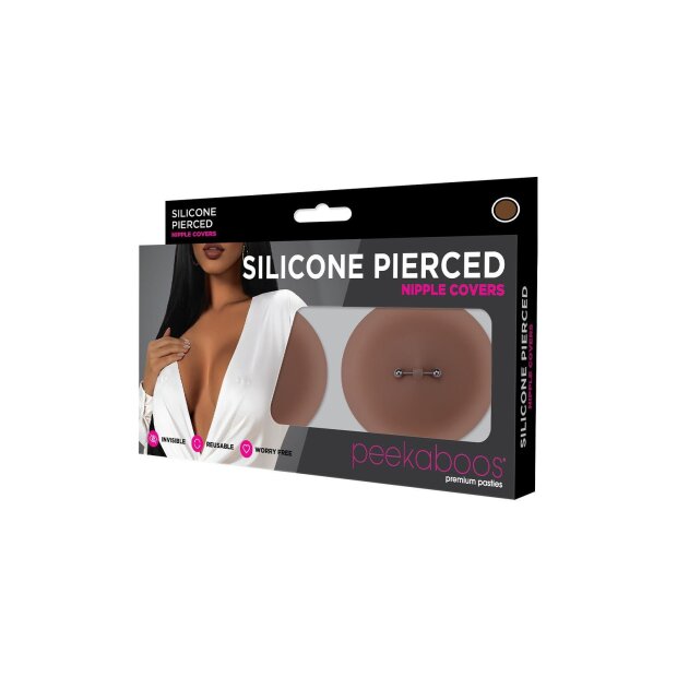 Peekaboo Silicone Pierced Nipple Covers Brown