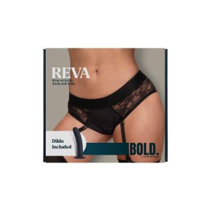 Reva Strap-on-Strumpfhalter-Panty mit Dildo S