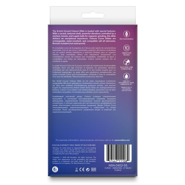 NS Novelties Curve Vibrating Dildo Lila
