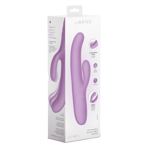 Le Wand Hither Vibrateur rabbit à mouvement oscillant Rose 23 cm