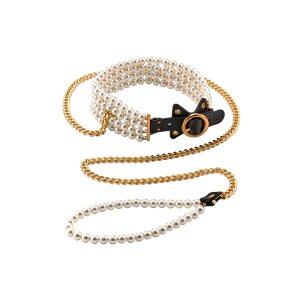 Guilty Pleasure Luminous Pearl Collar and Pearl Leash