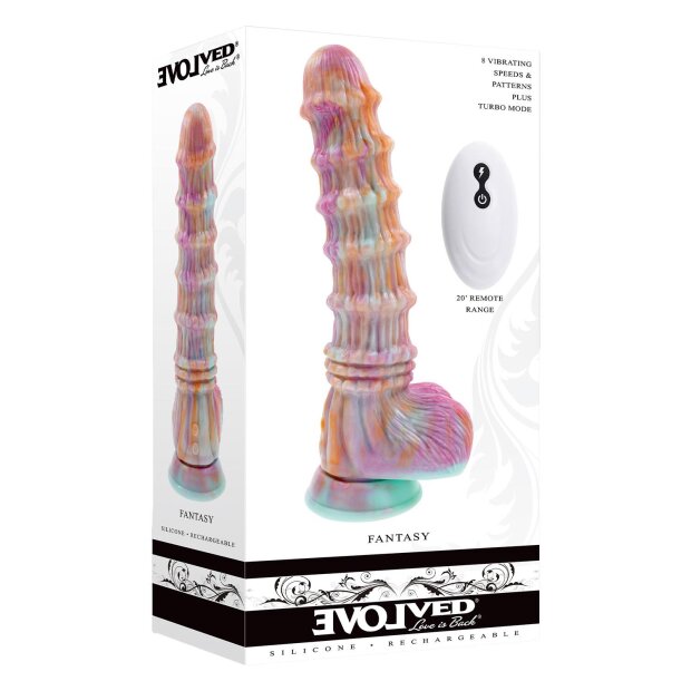 Evolved Fantasy Vibrator with Remote Control Multicolor 27.6 cm