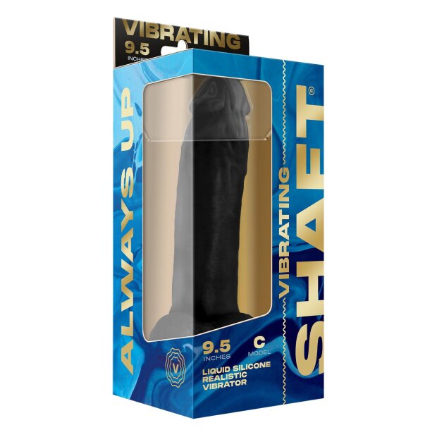 Shaft Model C Realistic Dildo with Balls and Vibration Black 24.1 cm