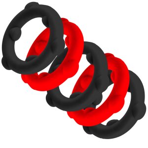 Oxballs GEARHEADS 5-Pack SPINNER Rings Red / Black