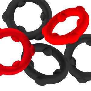 Oxballs GEARHEADS 5-Pack SPINNER Rings Red / Black