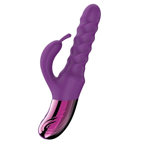 She.E.O. Swirl Thrusting Rabbit Vibrator Purple 26 cm