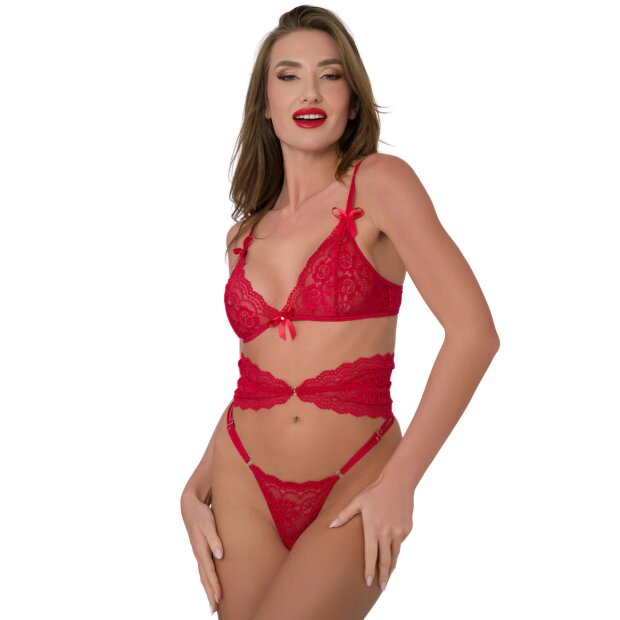 Daring Intimates Lace Dreams 3-piece Lingerie Set L-XL