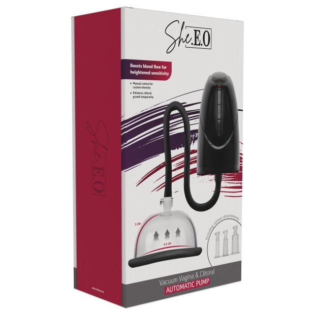 She.E.O. Vacuum Vagina & Clitoral Automatic Pump Black