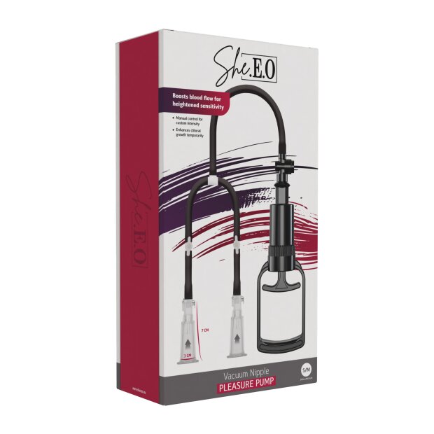 She.E.O. Vacuum Nipple Pleasure Pump Black S-M Ø 3 cm