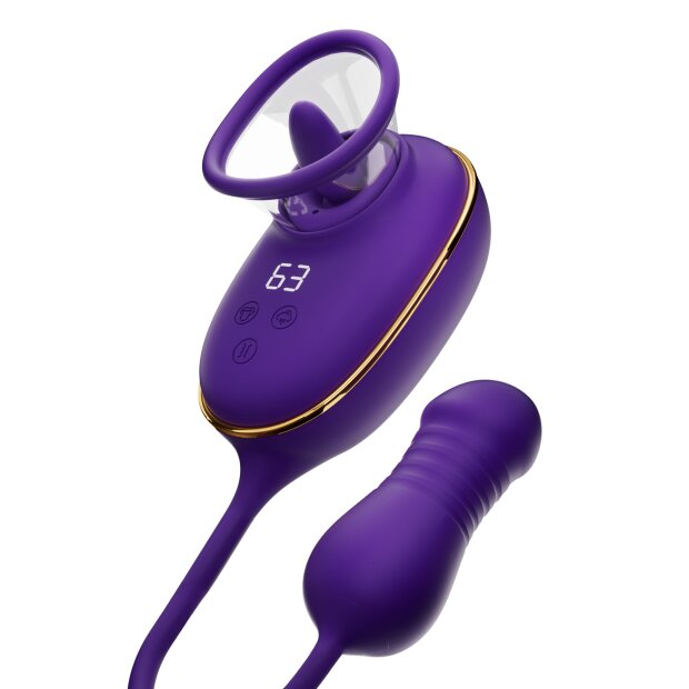 She.E.O. Licking Clitoral Pump & Anal Stimulator Purple 9 cm Ø 5.3 cm