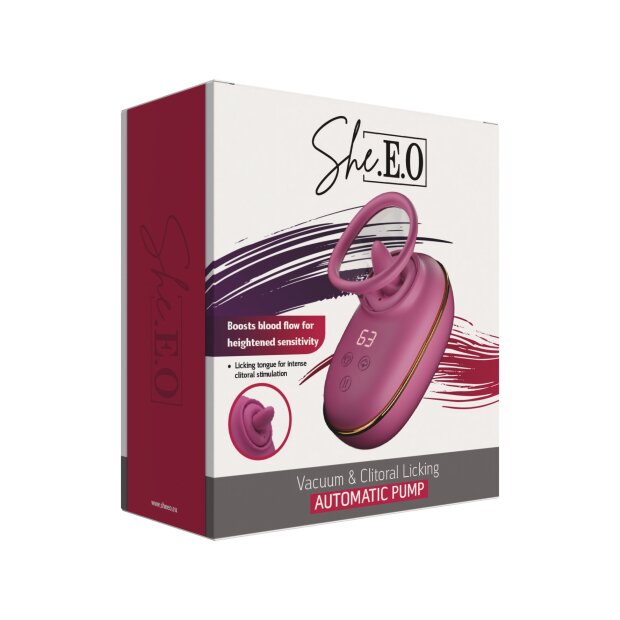 She.E.O. Licking Clitoral Automatic Pump Pink Ø 5.3 cm