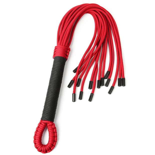 Taboom Knot Flogger Schwarz Rot