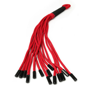 Taboom Knot Flogger Schwarz Rot