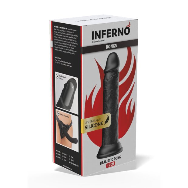 Hidden Desire Inferno Realistischer Dildo mit Saugnapf Schwarz 17 cm