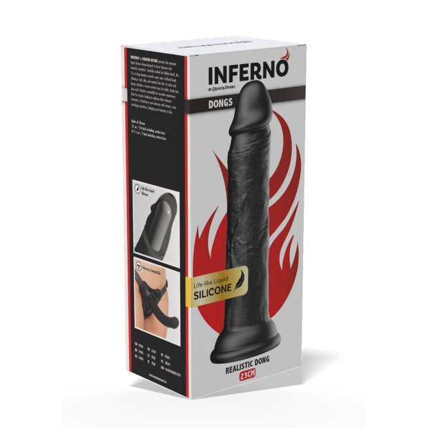Hidden Desire Inferno Realistic Dildo with Suction Cup Black 22 cm