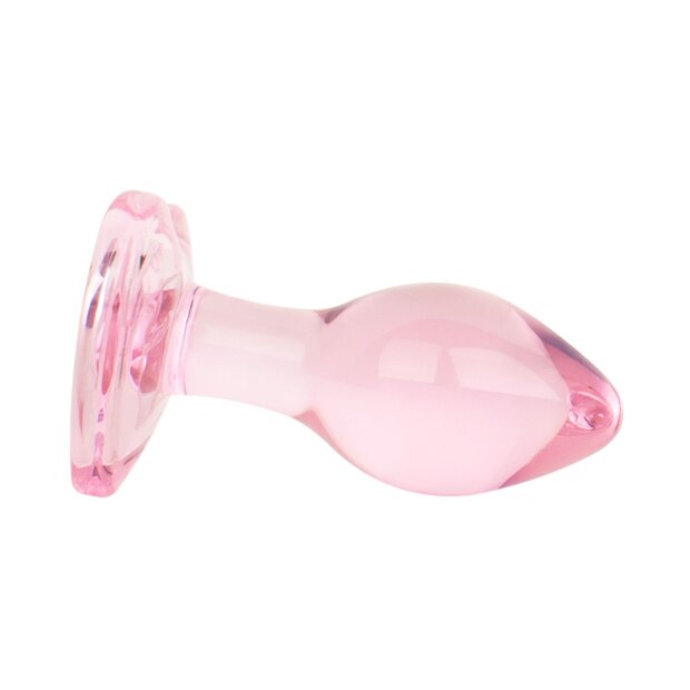 Easytoys Anal Plug aus Glas mit Herzbasis Rosa Ø 2,7 cm