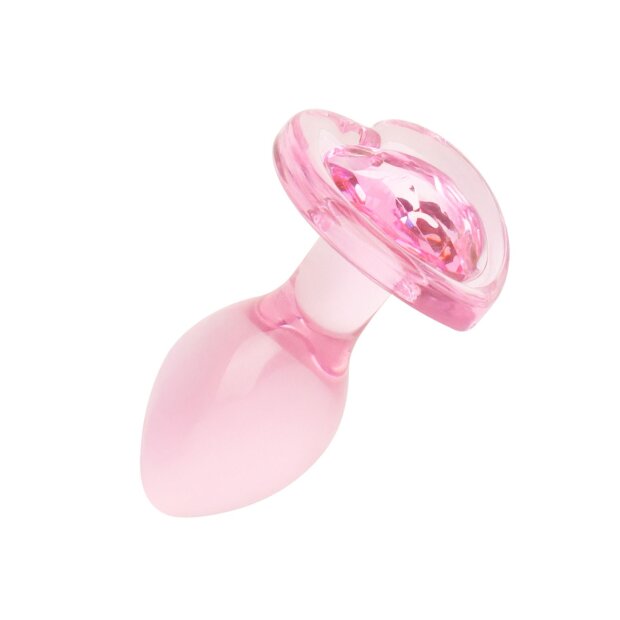 Easytoys Anal Plug aus Glas mit Herzbasis Rosa Ø 2,7 cm