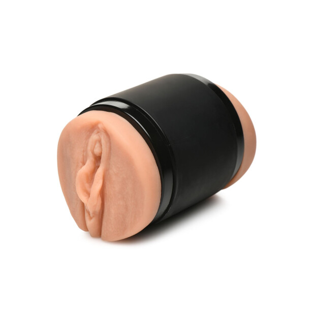 XR Brands Double Shot Mini Ass and Vagina Masturbator Beige