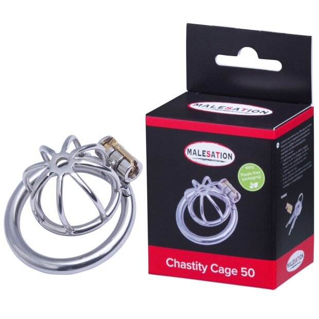 Malesation Chastity Cage 50 Silber 4,8 cm Ø 5 cm