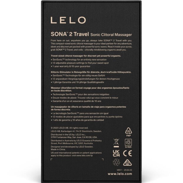 LELO Sona 2 Travel Druckwellenstimulator Violet