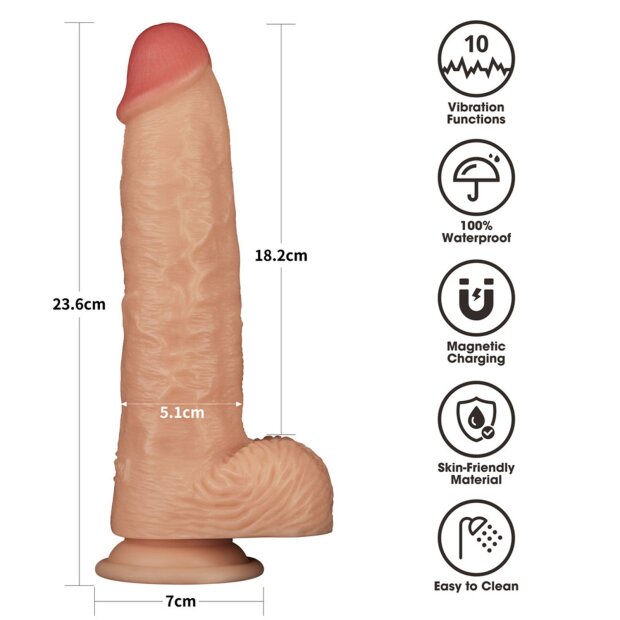 LoveToy Ingen Vibrating Enhanced Strap-on Set 9,5"/ 24 cm Size L/XL/2XL Nude