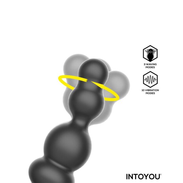 INTOYOU Klark Waving & Vibrating Anal Plug with Remote Black