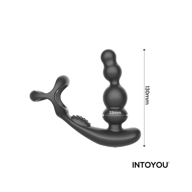INTOYOU Klark Waving & Vibrating Anal Plug with Remote Black