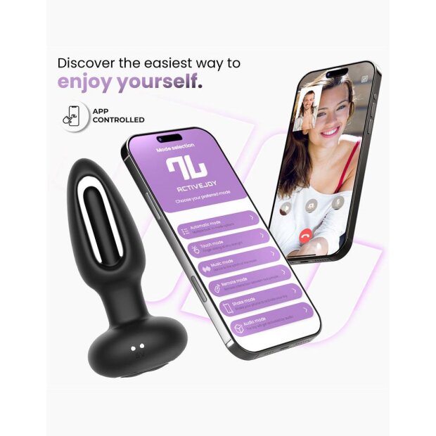 INTOYOU Zack Anal Plug with Flipping Tongue  (with App Control) Black