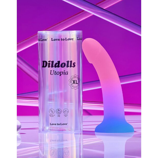 Love to Love Utopia Dildolls Size XL Rose/Violet/Blue 21 cm
