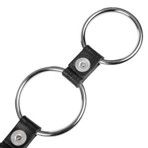 Rimba Dreifacher Cockring aus Metall Silber Schwarz...