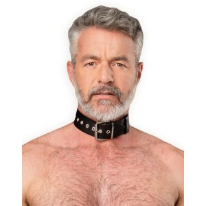 Rimba Collier en Cuir avec Boucle Métallique Noir