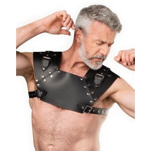 Rimba Leather Chest Harness Black One Size