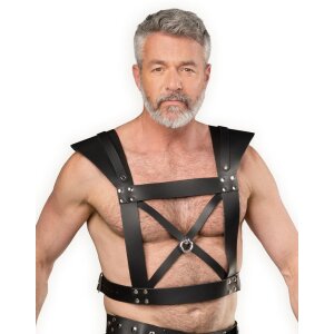 Rimba Leather Chest Harness Black One Size