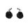Rimba Nipple Clamps with Pompons Black