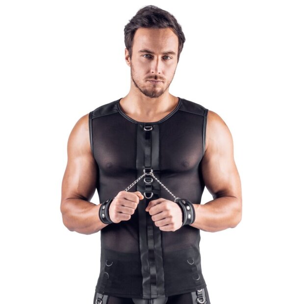 Svenjoyment Sleeveless Mesh Shirt with Soft Handcuffs Black XL