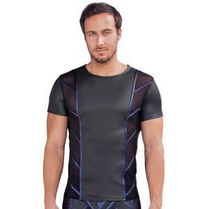 NEK Betonendes Kurzarm-Shirt Schwarz Blau 3XL