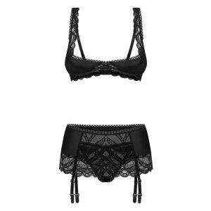Obsessive Lecille Ensemble ouvert 3 pièces Noir L-XL