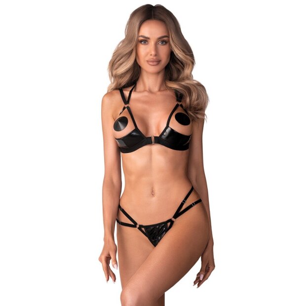 Obsessive Keira Lise Ensemble 2 pièces avec Soutien-gorge et String Noir S-M