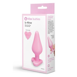 B-Vibe Silikon Analplug Herzbasis Rosa