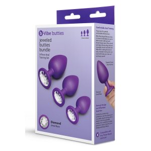 B-Vibe Jeweled Butties Bundle Set de plugs anaux