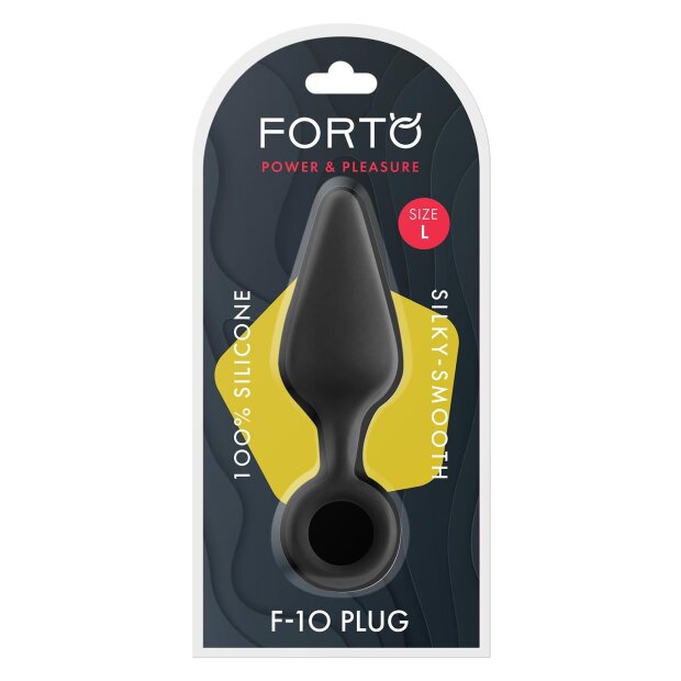 Forto F-10 Silicone Plug W/ Pull Ring Large Schwarz