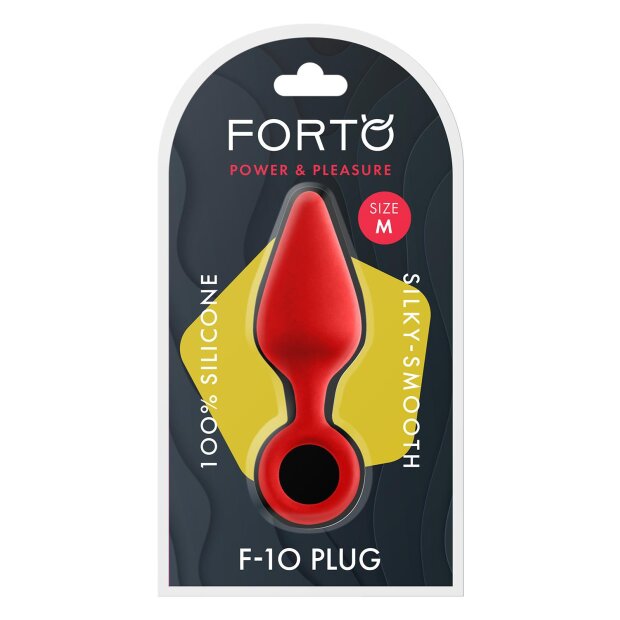 Forto F-10 Silicone Plug W/ Pull Ring Medium Red