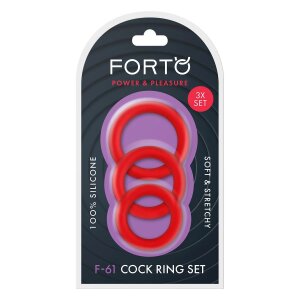 Forto F-61 3 Piece C-Ring Set Red