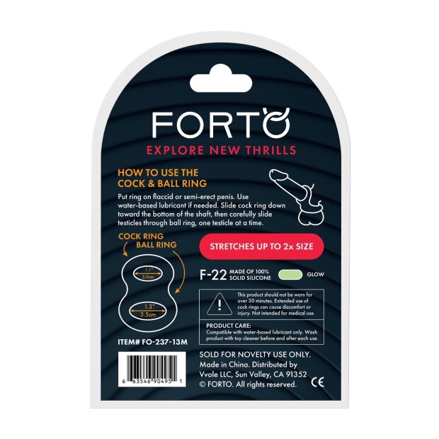 Forto F-22 D Ring Medium Weiß Glow in the Dark