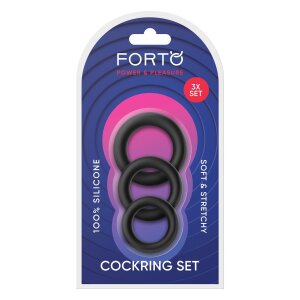 Forto F-39 Trio Cockring Set Black
