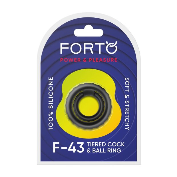 Forto Tiered Cock And Ball Ring Noir