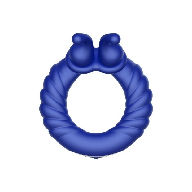 Forto F-24 Textured Vibrating Cockring Blue